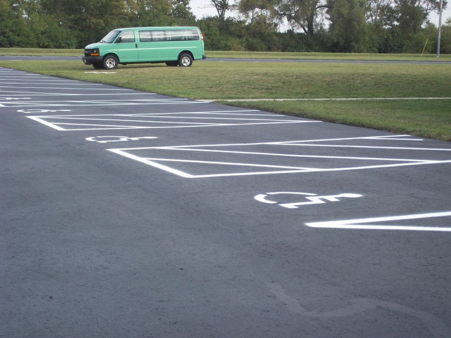 Handicap spaces Restriped